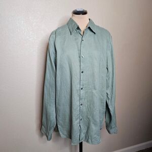 Theory Men's Green and Khaki Shirt